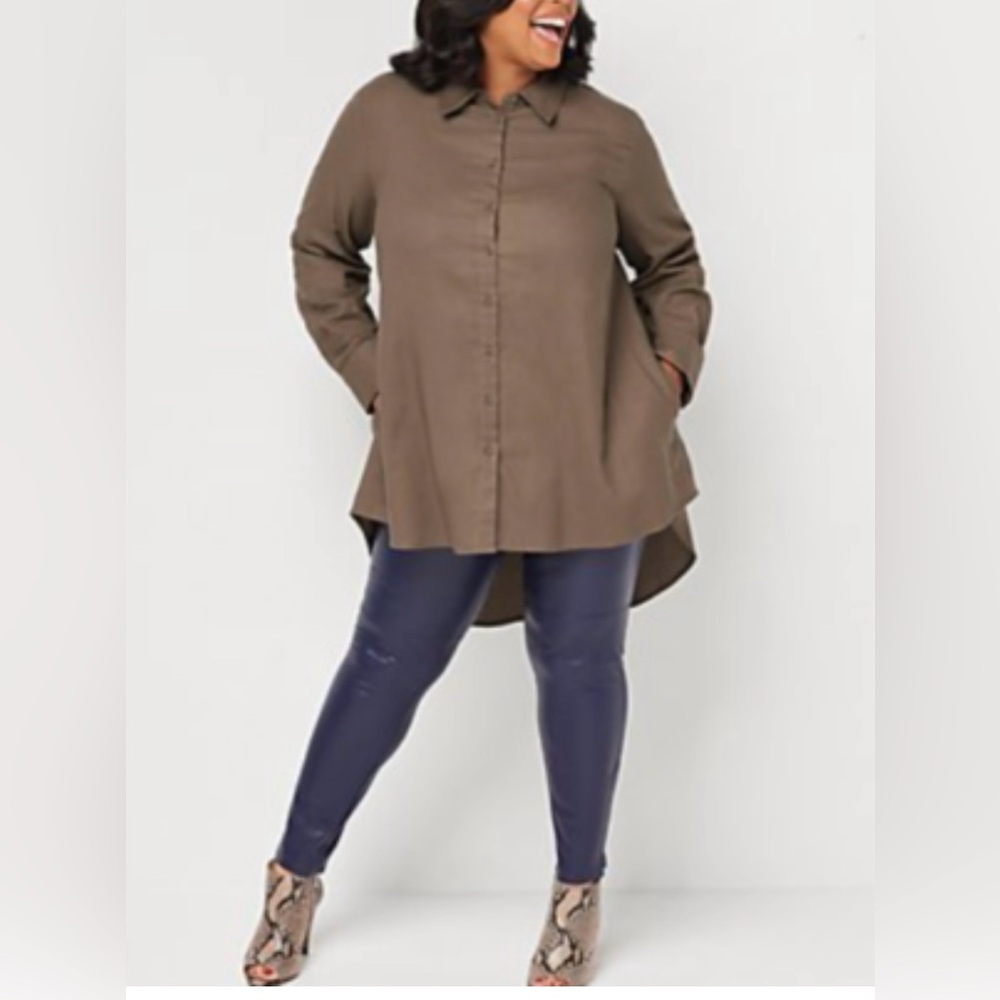 Lisa Rinner high low button down shirt